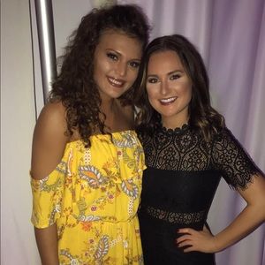 Black lace midi dress